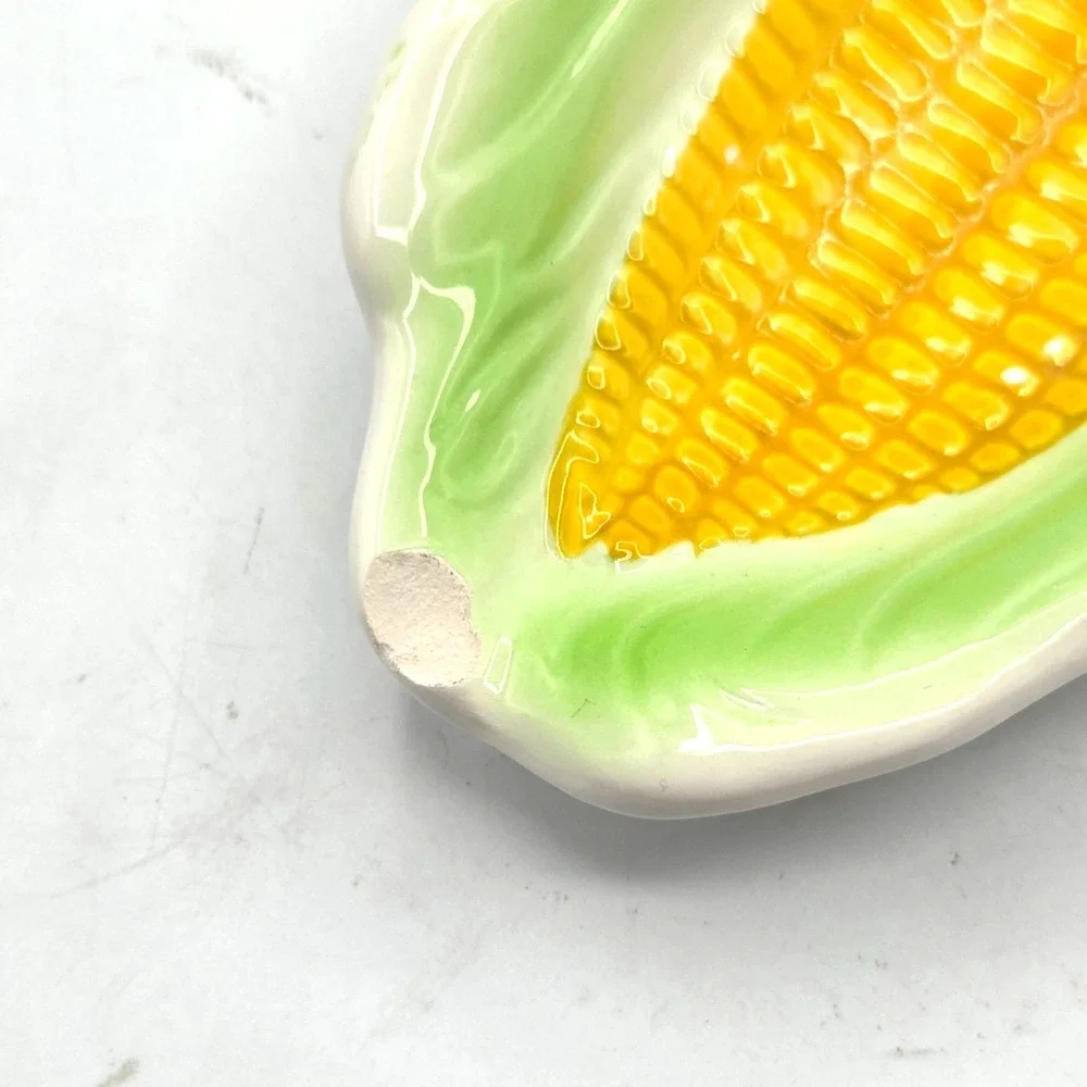 Vintage Corn on‎ the Cob Serving Dishes Plates Holders Ceramic Set of 5 JAPAN
